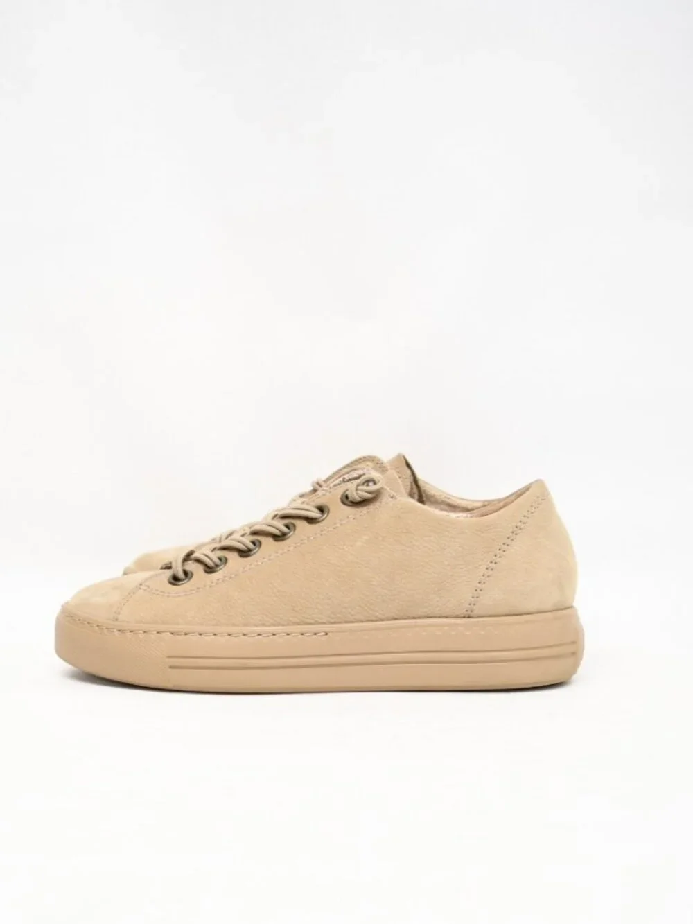 $420 PAUL GREEN HADLEY SNEAKERS SHOES SOFT NUBUCK BISCUIT TAN 6 US (TF17)